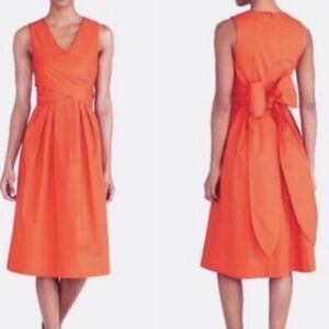 J. Crew Orange A-Line Sleeveless V-Neck Dress